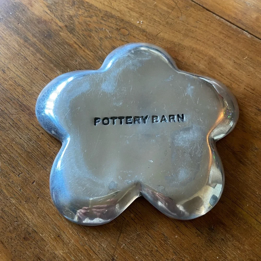 Pottery Barn Silver Metal Trinket Dish